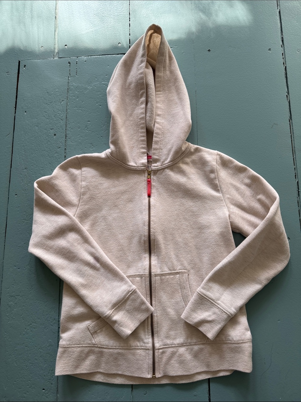 Crewcuts Kids Cream Zip-Up Hoodie Jacket medium